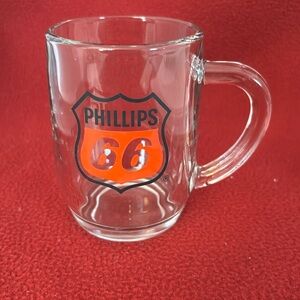 Phillips 66 Clear Glass Coffee Mug with Handle